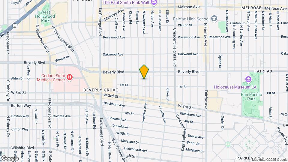 119 N Sweetzer Ave Map and Location Details