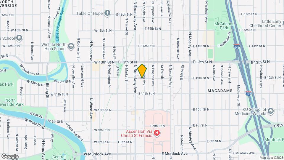 1247 N Topeka Mapa y Detalles de la Ubicación