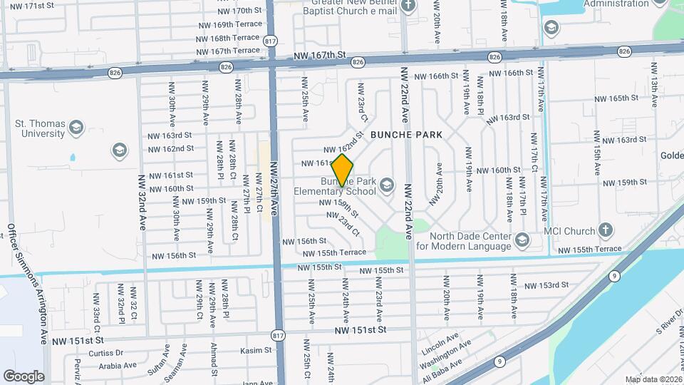 2410 NW 159th Terrace Mapa y Detalles de la Ubicación