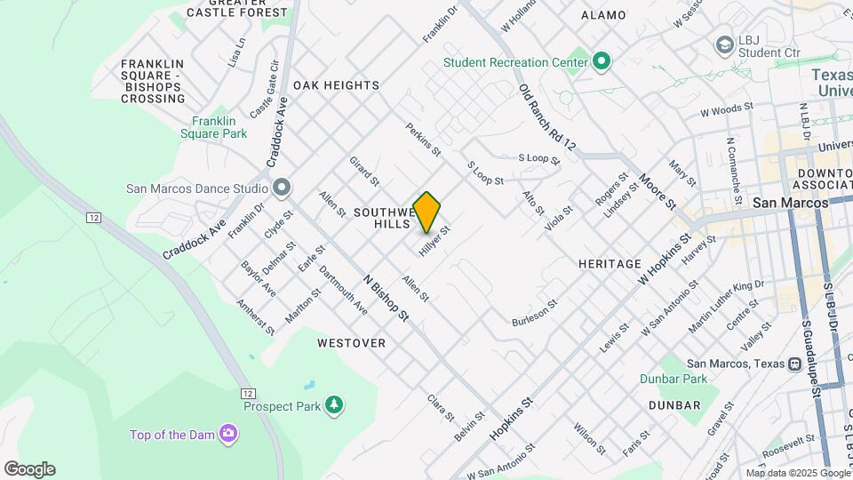 1000 Hillyer St Map and Location Details