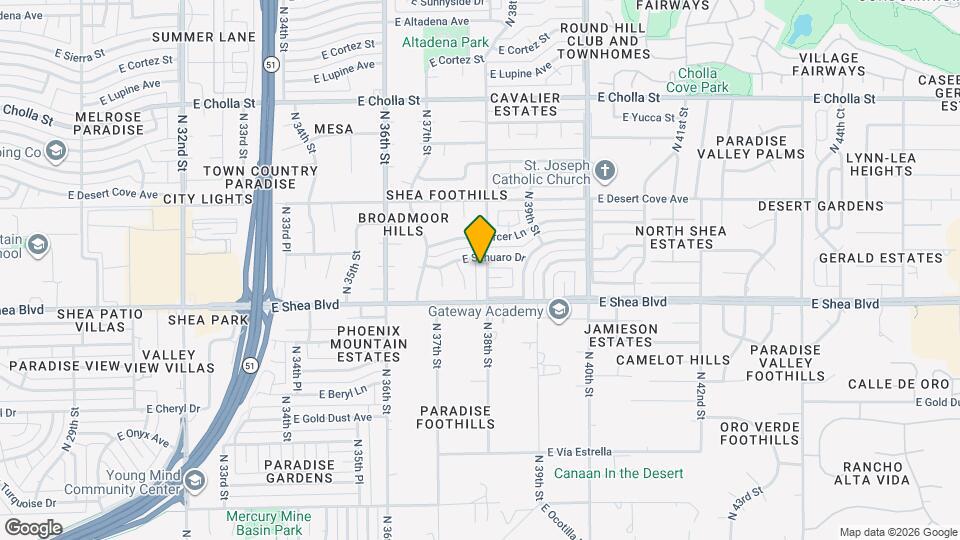 10624 N 38th St Map and Location Details