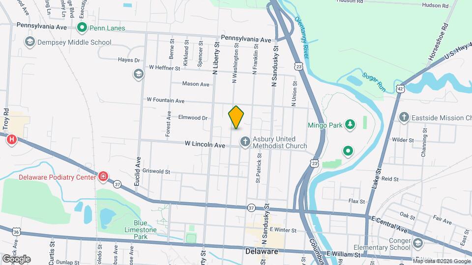 244 N Washington St Map and Location Details
