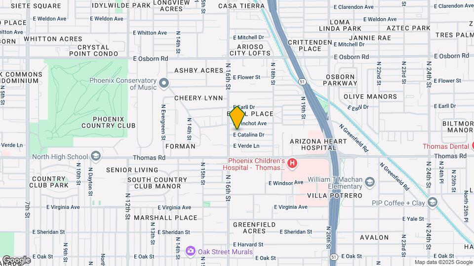 1606 E Catalina Dr Map and Location Details