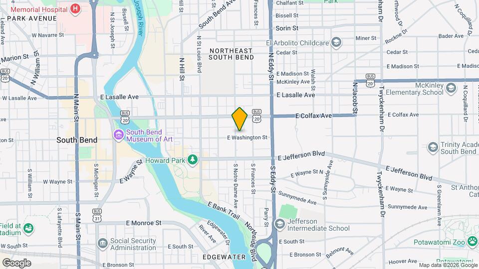 905 E Washington St Map and Location Details