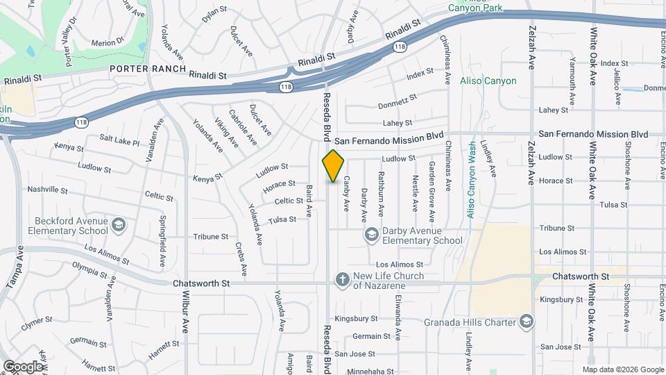 10918 Reseda Blvd Map and Location Details