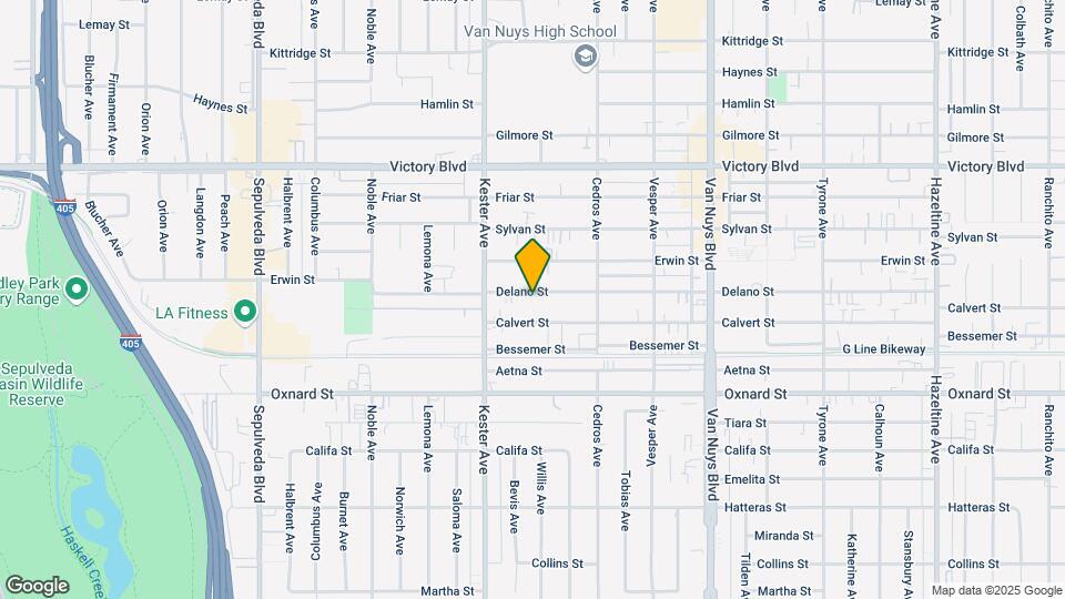 14802 Delano St Mapa y Detalles de la Ubicación