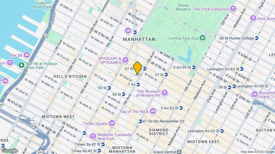 205 W 54th St Map and Location Details