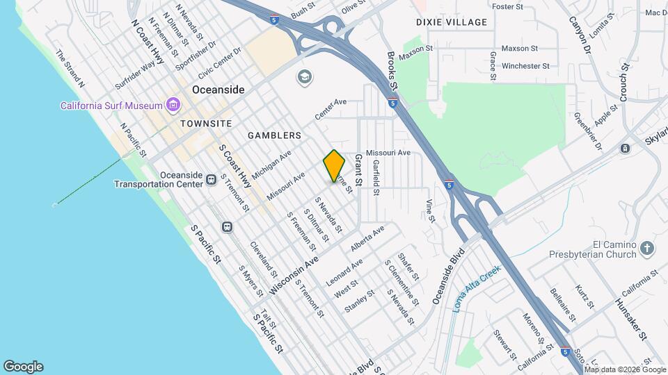 502 S Clementine St, Unit oceanside Map and Location Details