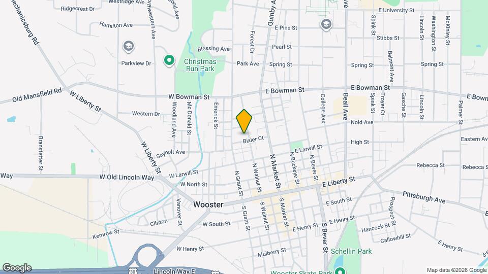 412 N Walnut St, Unit A Map and Location Details