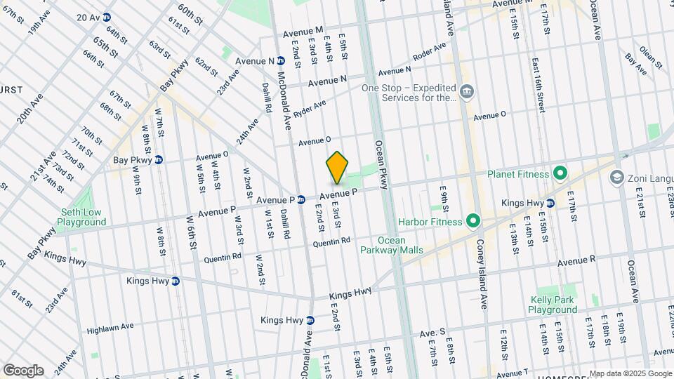 459 Avenue P Map and Location Details