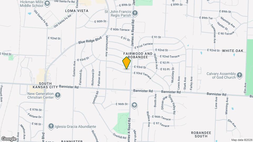 8102 E 93rd Terrace Mapa y Detalles de la Ubicación