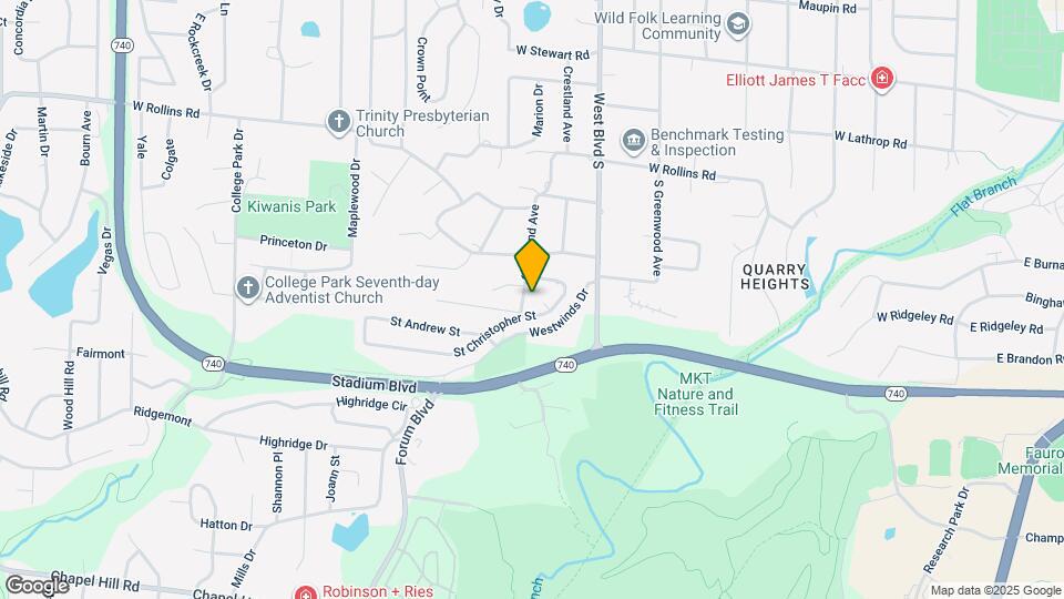 1020 Crestland Ave Map and Location Details