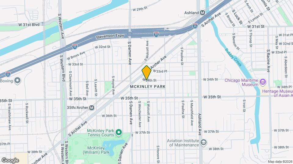 3400 S Wolcott Ave Map and Location Details