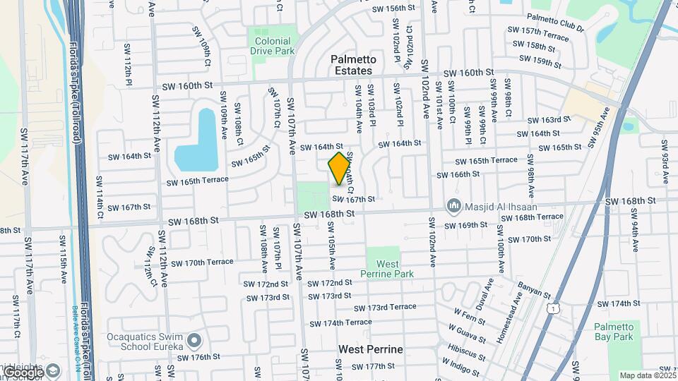 10450 SW 166th Terrace Map and Location Details