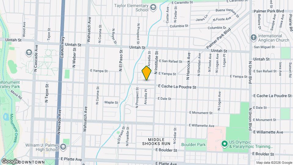 828 1/2 E Cache La Poudre St Map and Location Details