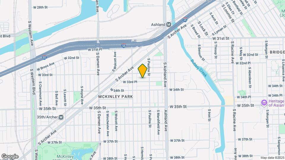1724 W 33rd Pl Map and Location Details