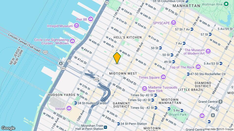 445 W 43rd St Map and Location Details