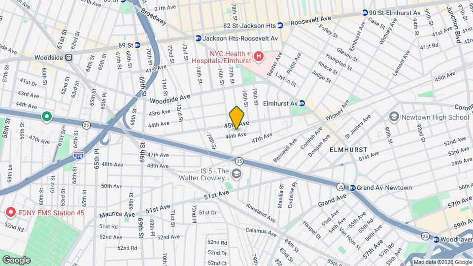 76-13 46th Ave Map and Location Details