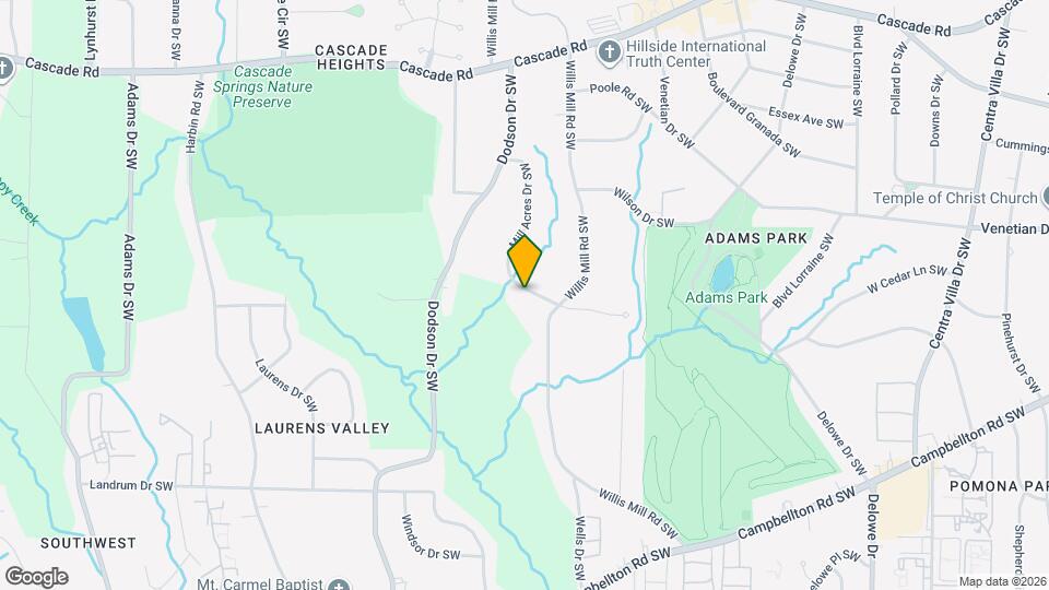 1593 Mill Acres Dr SW, Unit Mamaa's Garden Suite Mapa y Detalles de la Ubicación