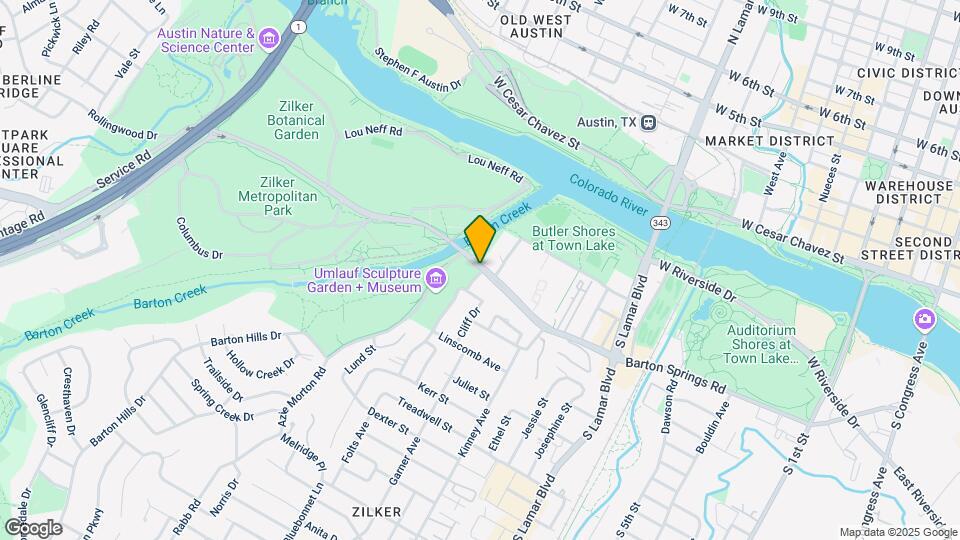 1900 Barton Springs Rd Map and Location Details