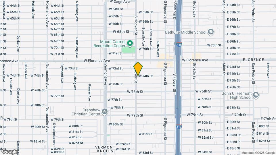 7400 S Hoover St Map and Location Details