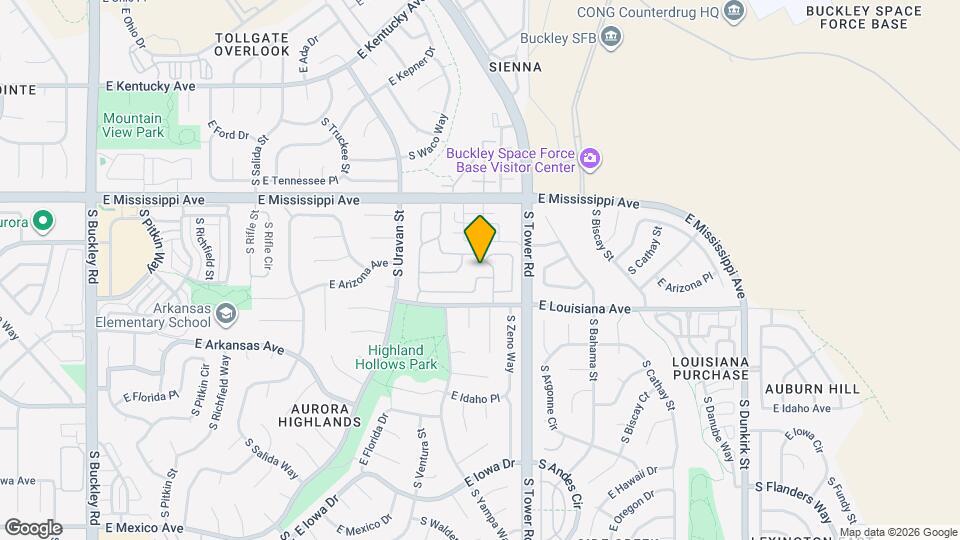 18397 E Alabama Pl, Unit A Mapa y Detalles de la Ubicación