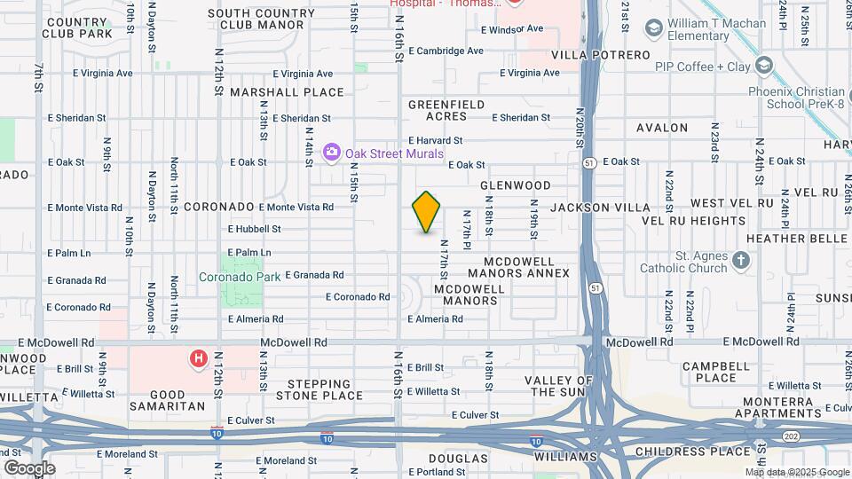 1626 E Palm Ln Map and Location Details