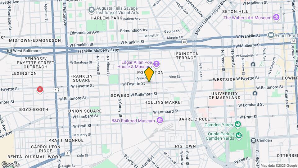 1007 W Fayette St Map and Location Details