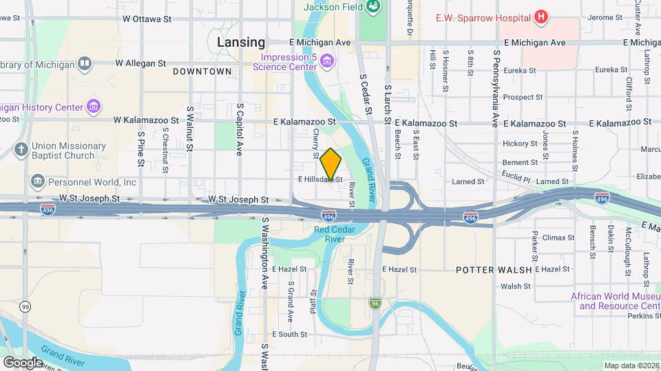 318 E Hillsdale St Map and Location Details