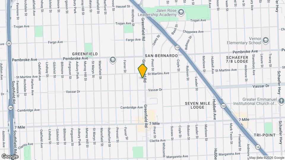 19477 Greenfield Rd Map and Location Details