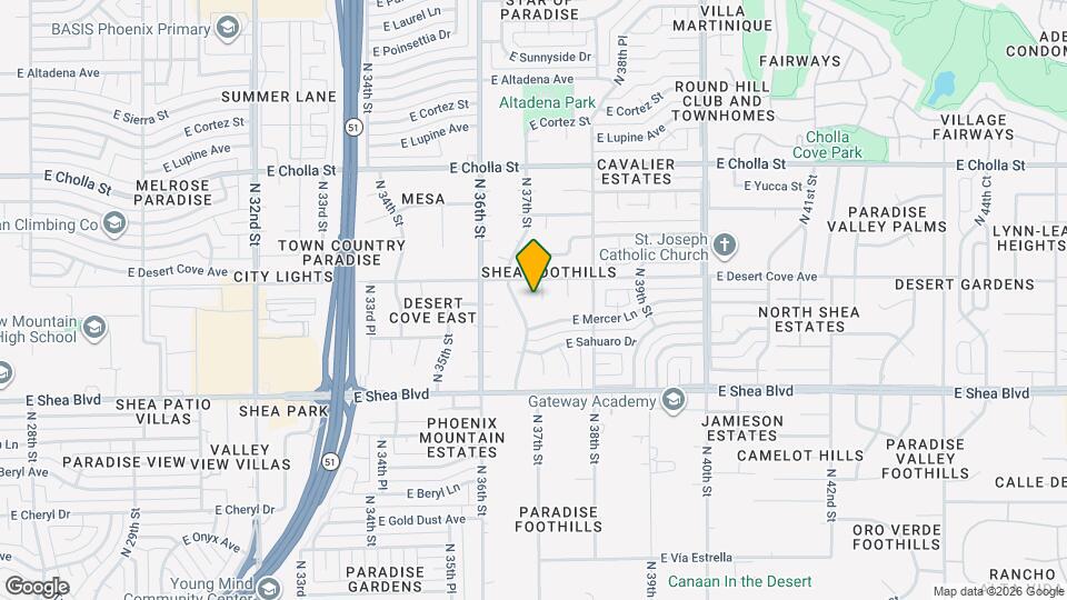 10838 N 37th Pl Map and Location Details