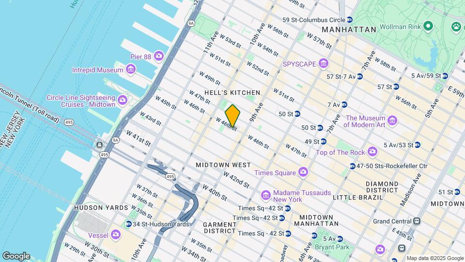 416 W 46th St Mapa y Detalles de la Ubicación