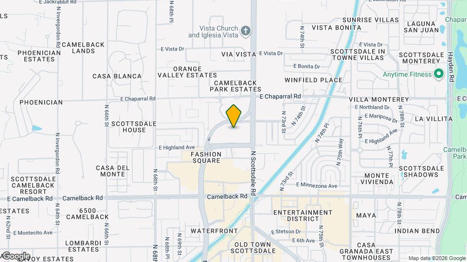 7167 E Rancho Vista Dr, Unit Optima Map and Location Details
