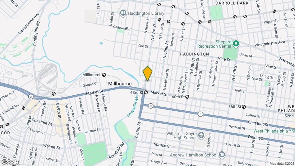 37 N 63rd St, Unit Ground Floor Map and Location Details