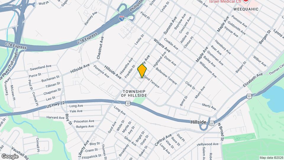 1442 Highland Ave Map and Location Details