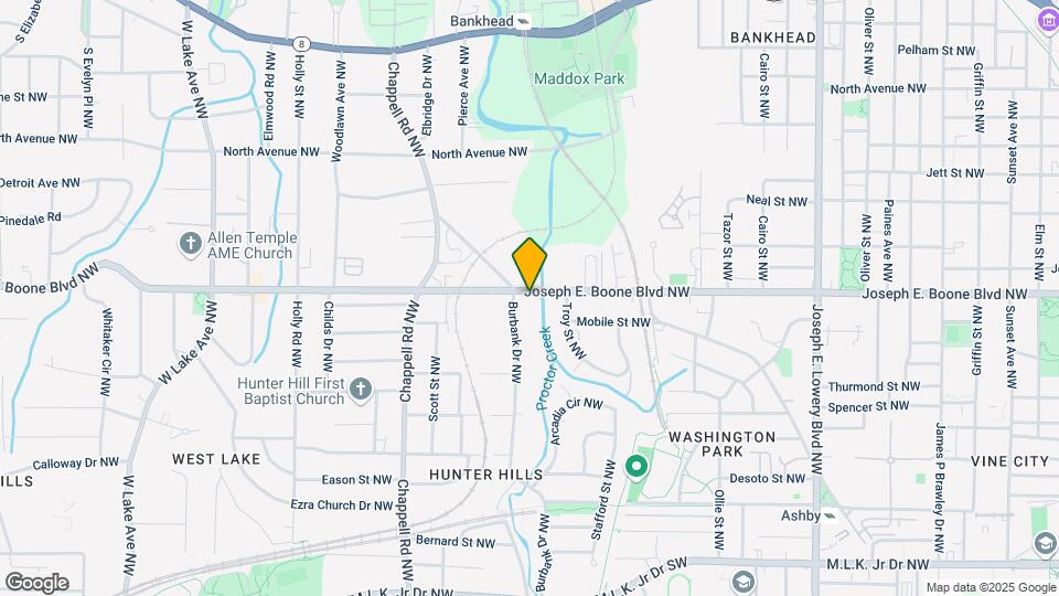 1256 Joseph E Boone Blvd NW Mapa y Detalles de la Ubicación
