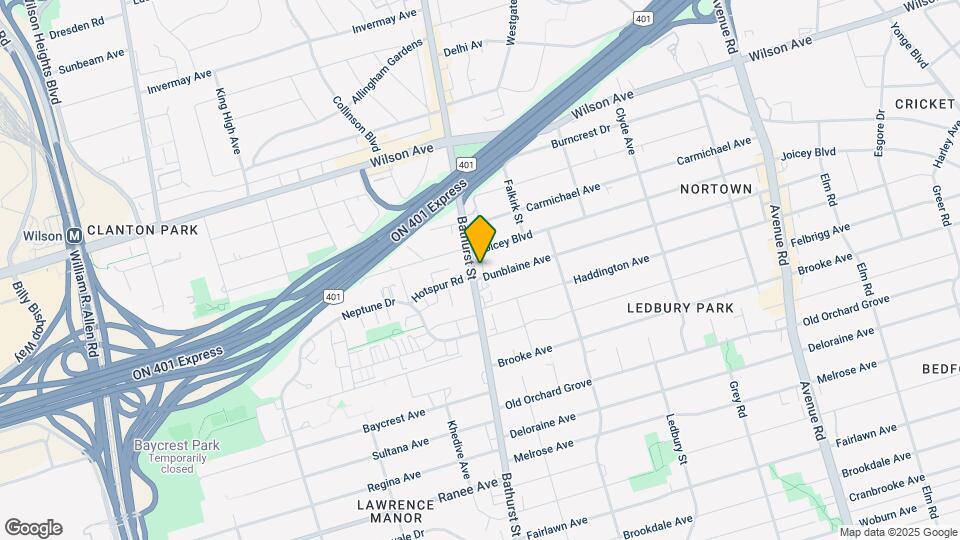 3635 Bathurst St Map and Location Details
