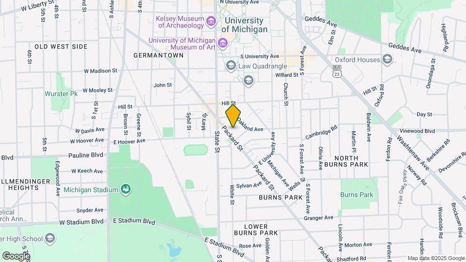 741 Packard St Map and Location Details