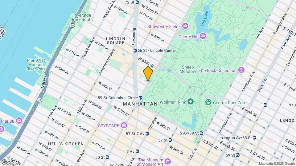 25 Central Park West-Unit -: 28Q Map and Location Details
