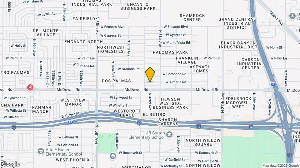3123 W Almeria Rd Map and Location Details