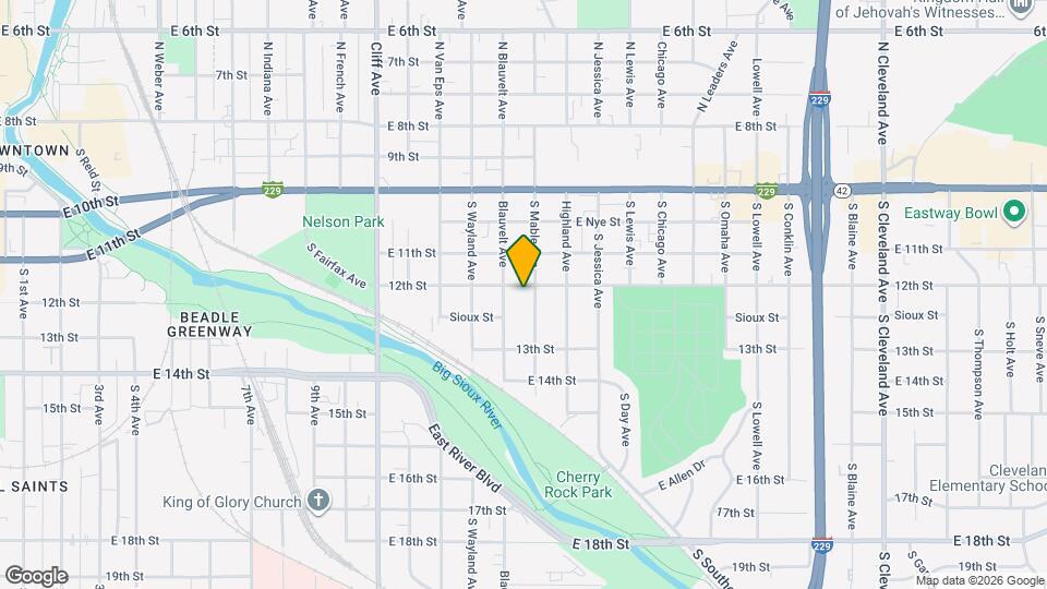 1613 E 12th St Map and Location Details