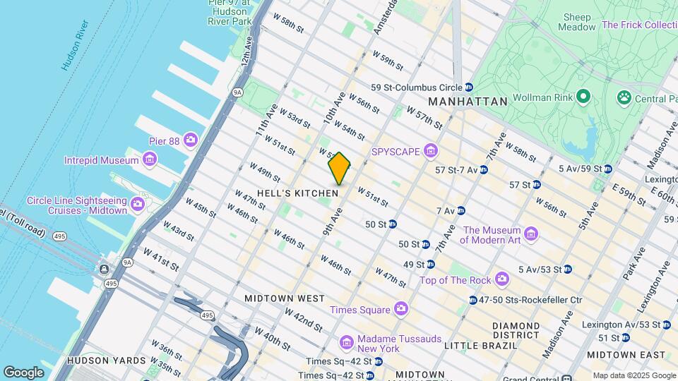 405 W 50th St Map and Location Details
