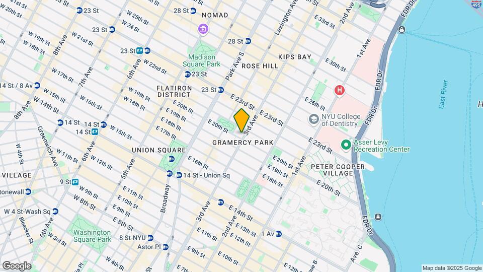 151 E 20th St Map and Location Details