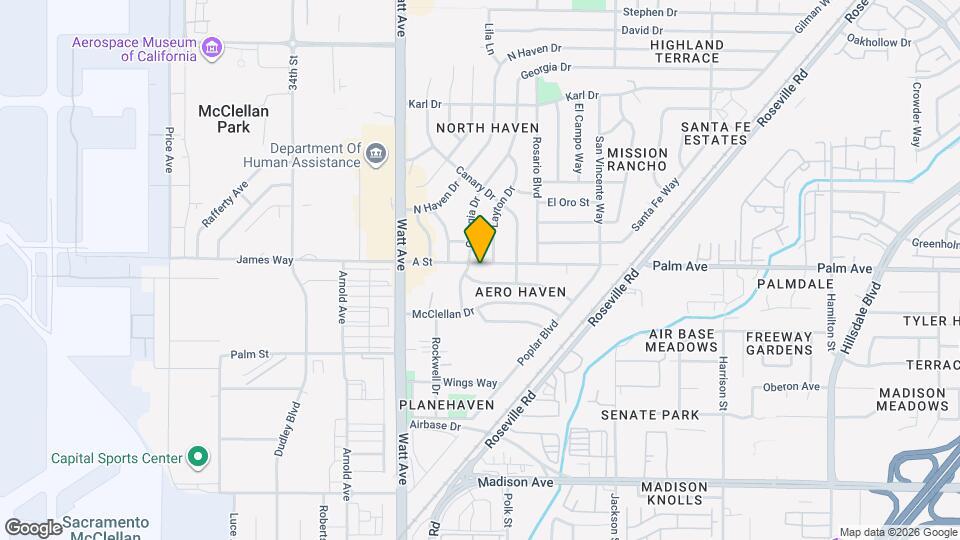 House:  3 Bedroom / 1 Bathroom - North Highlands Map and Location Details