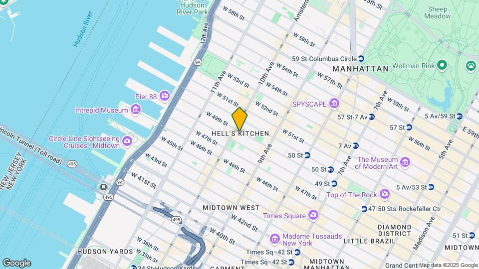 458 W 49th St Map and Location Details