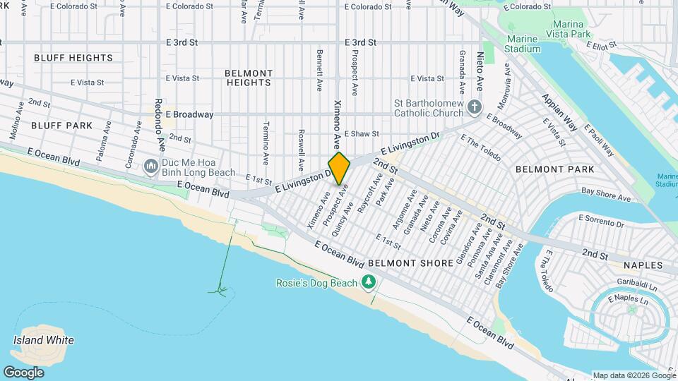 133 Prospect Ave, Unit Belmont Shore  Unit C Mapa y Detalles de la Ubicación