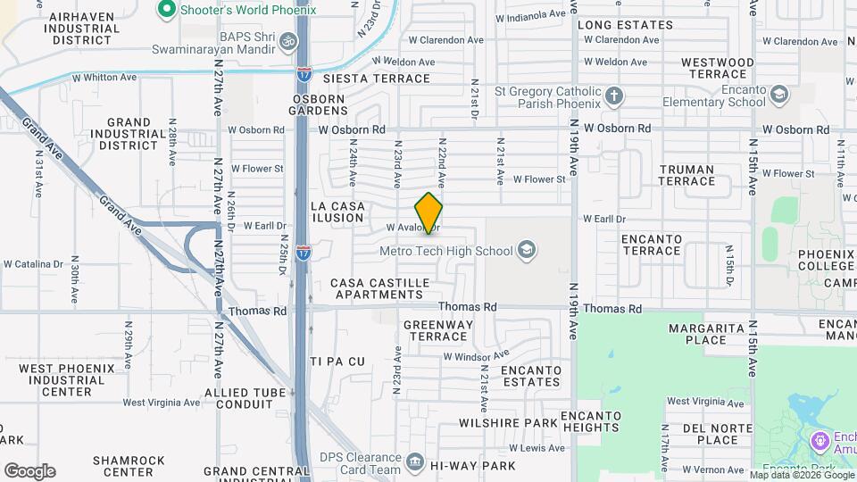2216 W Pinchot Ave Mapa y Detalles de la Ubicación