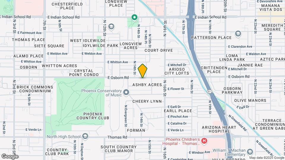 1429 E Osborn Rd Map and Location Details