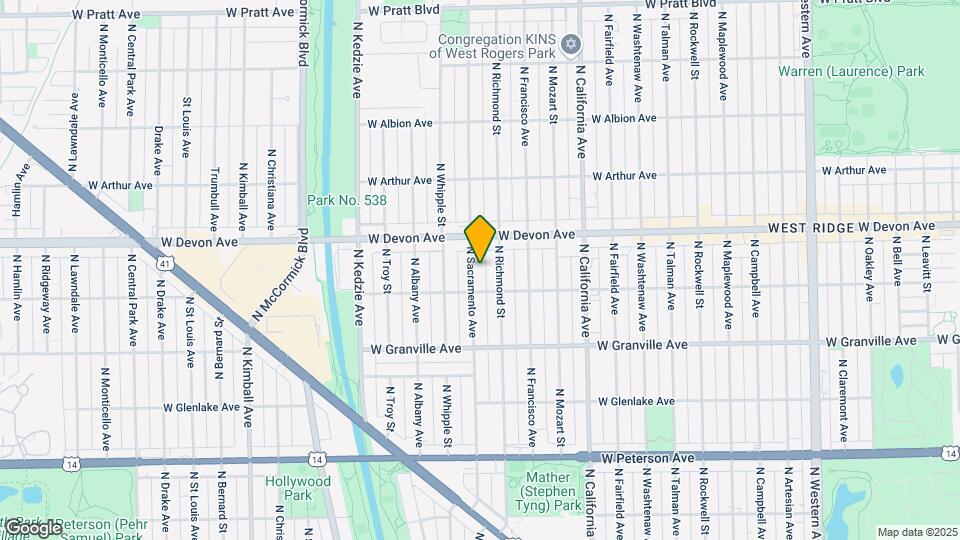 6317-6323 N Sacramento Ave Mapa y Detalles de la Ubicación