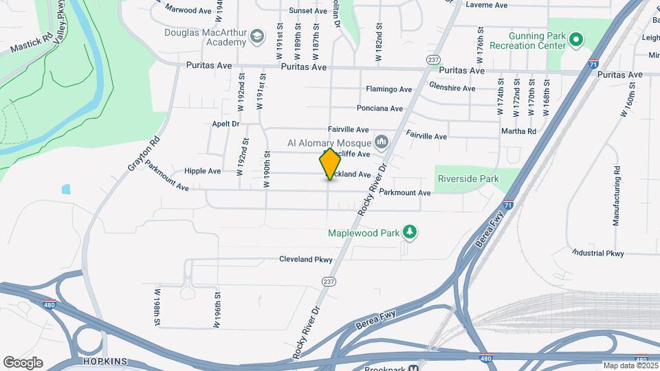 18420 Parkmount Ave Map and Location Details